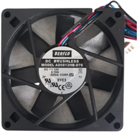 Micro ventilador cooler 12v 80x80x15mm AD0812hb-d76 12v rolamento
